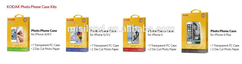 Kodak DIY photo phone case for 4/4s, including 1pc photo case + 2 sheets photo paper