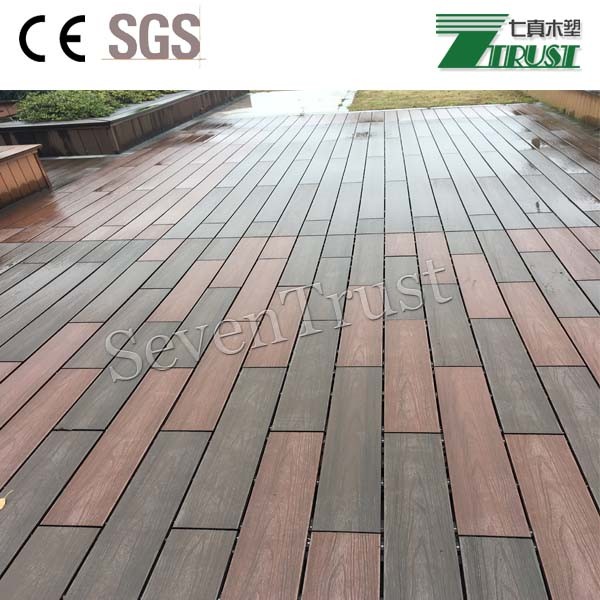 Co-extrusion wpc decking, co extruded decking, extruded plastic composite decking