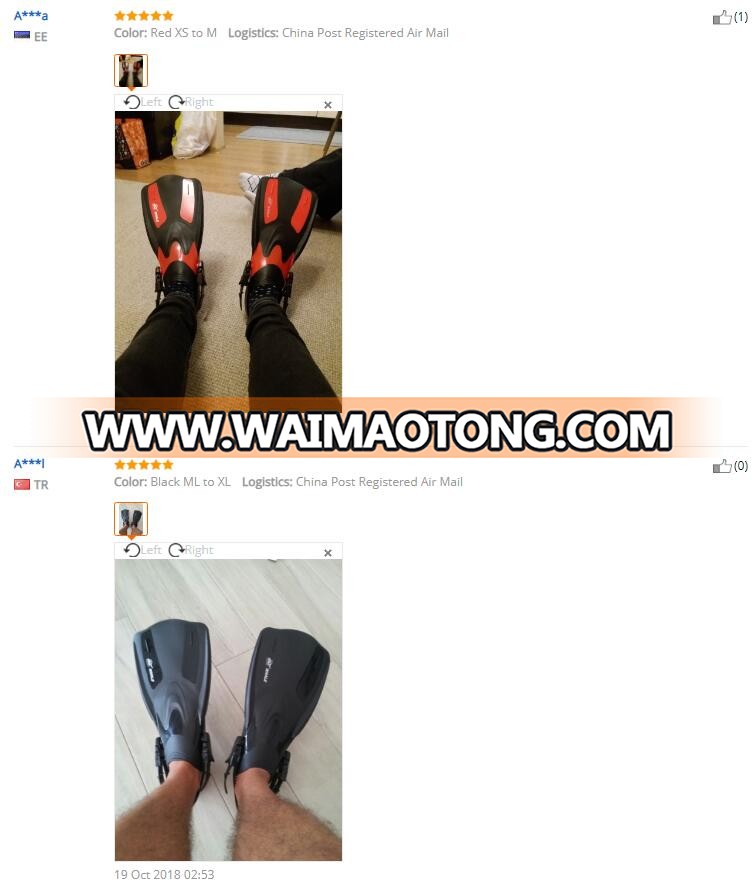 Easy Adjust Open Heel TPR Rubber Snorkeling Diving Fins