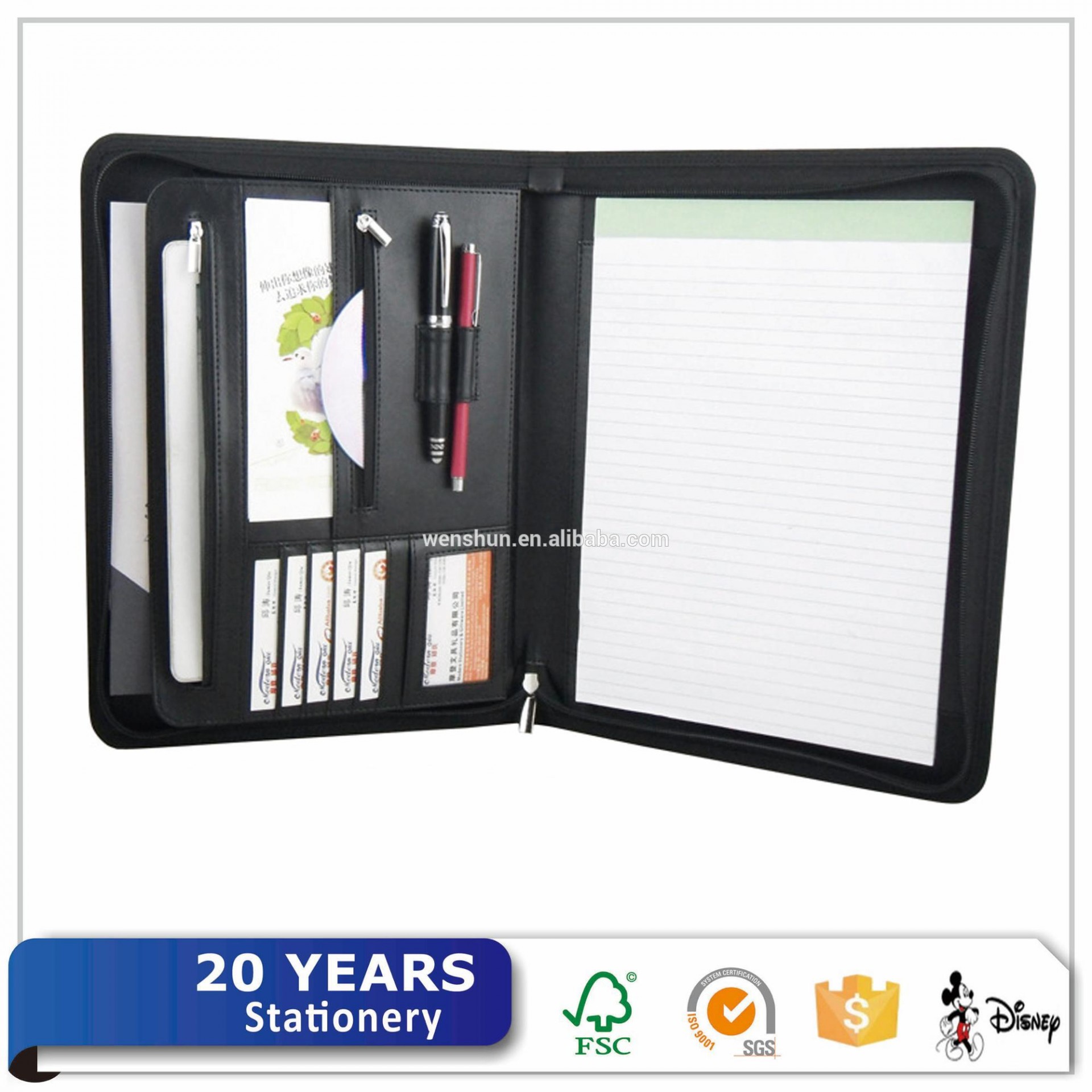 Professional Executive Business Leather Padfolio Folder