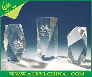 Clear blank acrylic award trophy