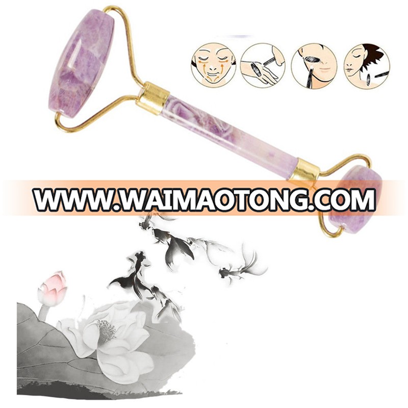 Wholesale Amethyst Face Massage Roller Facial Massager Welded Crystal Roller