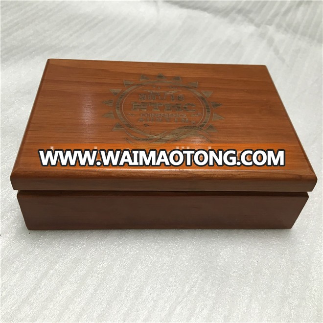 Custom Printing Logo Timber Cigar Box Wood Packaging with Sliding Lid