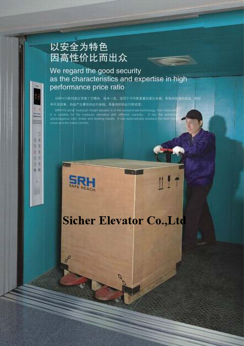 High standard Italy GMV system cargo hydraulic elevator