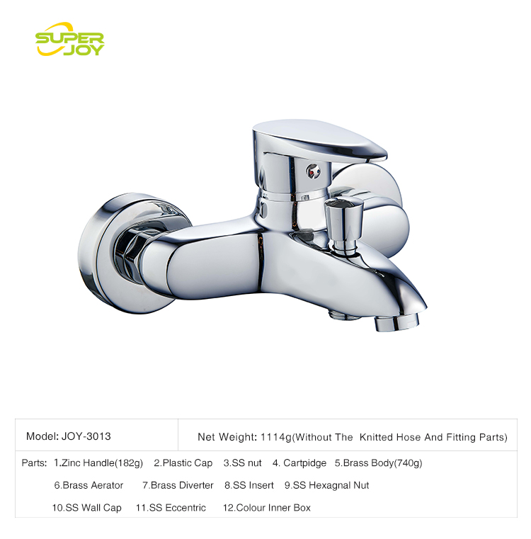 Taizhou producer new design wall mounted brass bathtub faucet