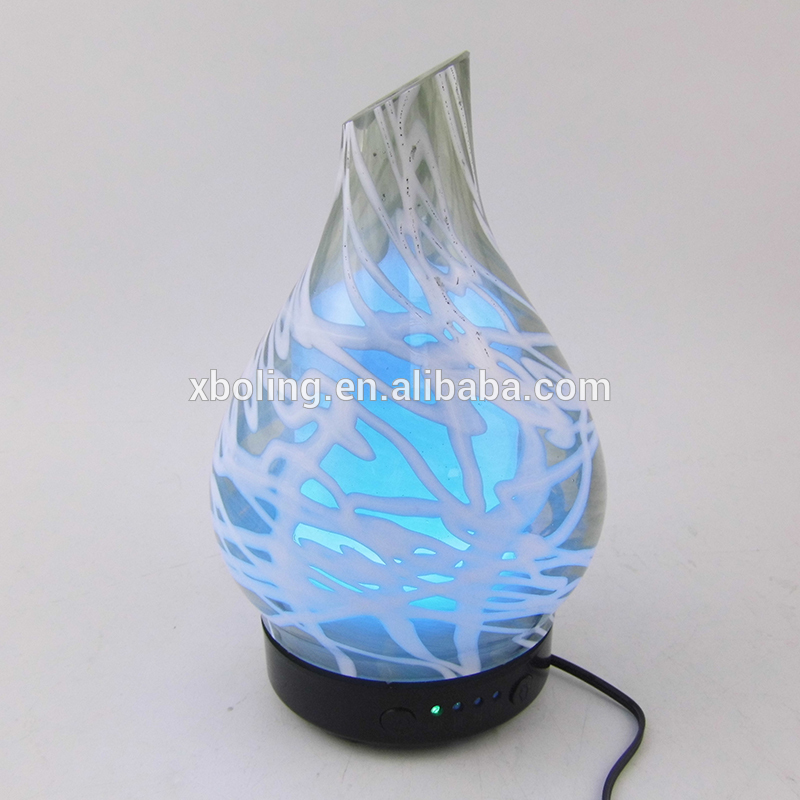 Handcraft Glass Ultrasonic Aromatherapy Diffuser with LED Colorful Night Light Humidifier