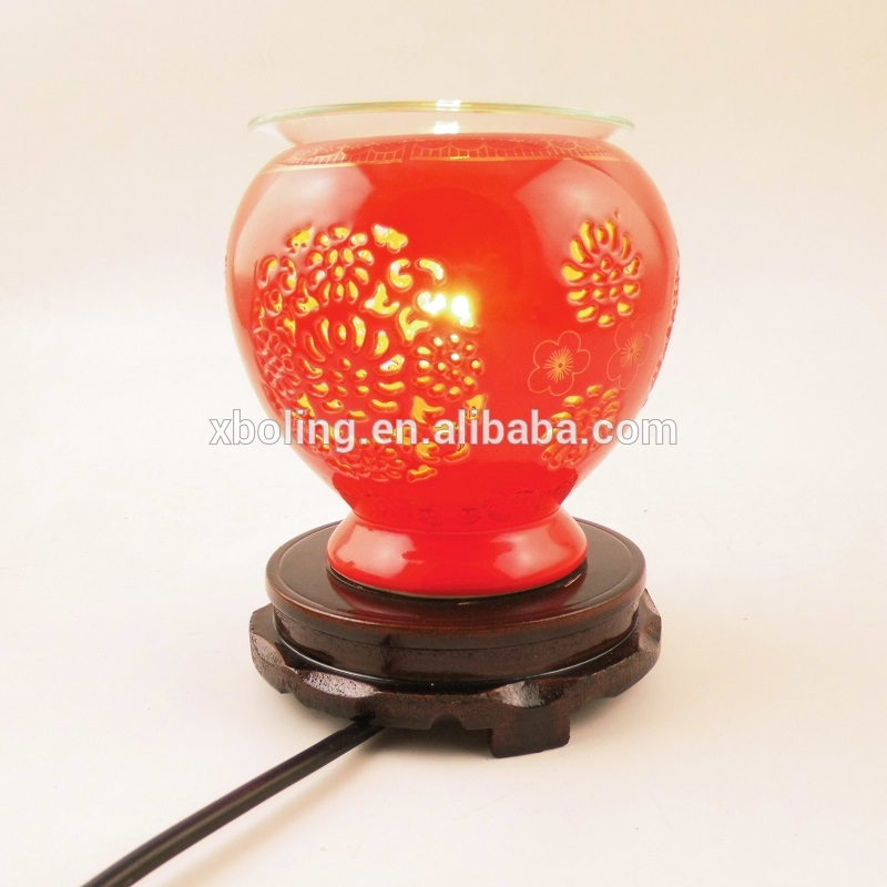 Wood Base Table Lamp Electrical Essential Oil Burner