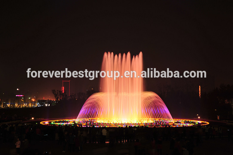 30m round shape outdoor underwater 12W led RGB lighted customized size music water fountain dancing fountain