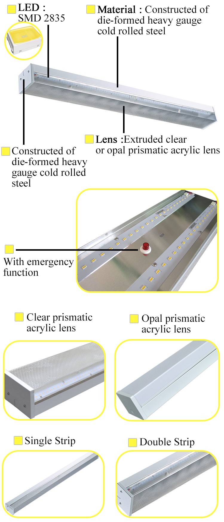 25W 40W 50W Led Surface Mount Light Fixtures Batten Wrap Light 4ft Led Wraparound