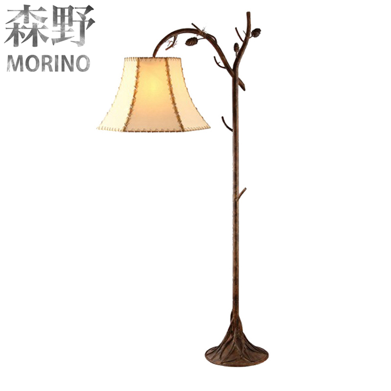 country style tree floor lamp with pinecone and bird suitable for villa lighting decoration