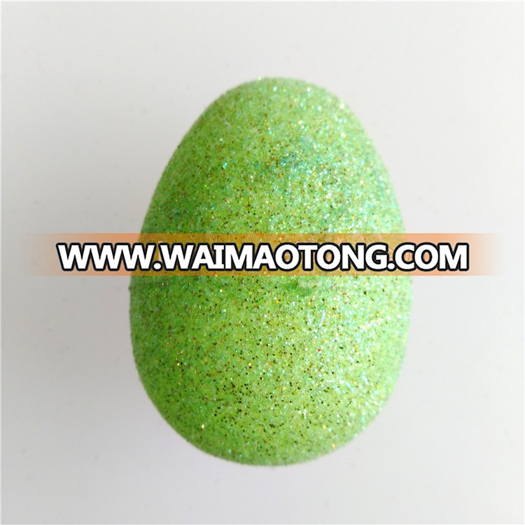 plastic easter eggs with colorful glitter