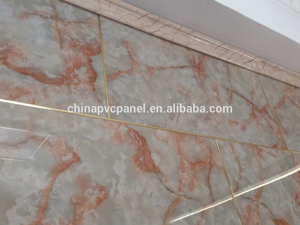 UV panel with marble artificial sheet