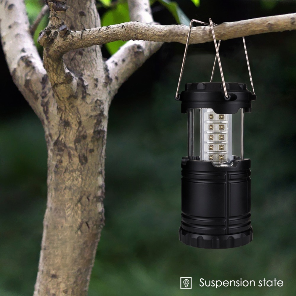 Portable Bright Outdoor Collapsible LED Hanging Tent Lamp 30 led camping lantern LED Camping Light