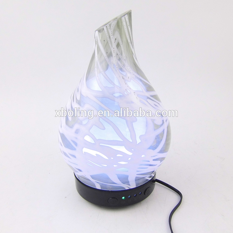 Handcraft Glass Ultrasonic Aromatherapy Diffuser with LED Colorful Night Light Humidifier