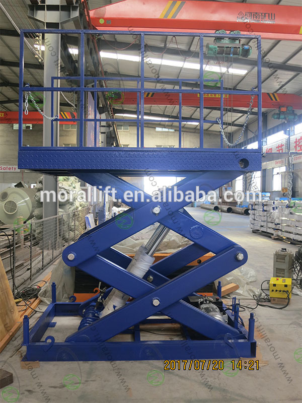 Hydraulic electric scissors dock lift for warehouse