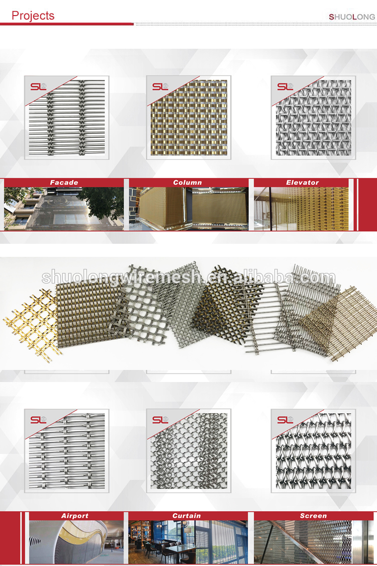 Stainless Steel Wire Material and 0.5-8mm Wire Diameter decorative wire mesh for cabinet doors