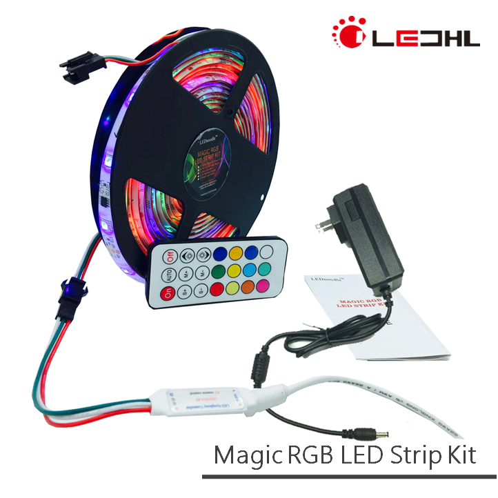 Full color Bluetooth / Remote control 5050 ws2811 pixel tape 30 led strip ws2812b with power adapter