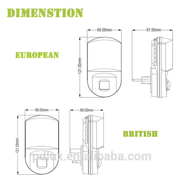 Pdlux motion sensor led night light British and European plug