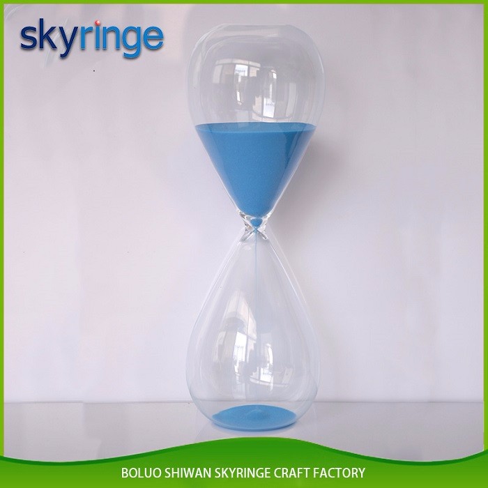 High quality glass sand timer 60 minute mouth blown glass sand clock