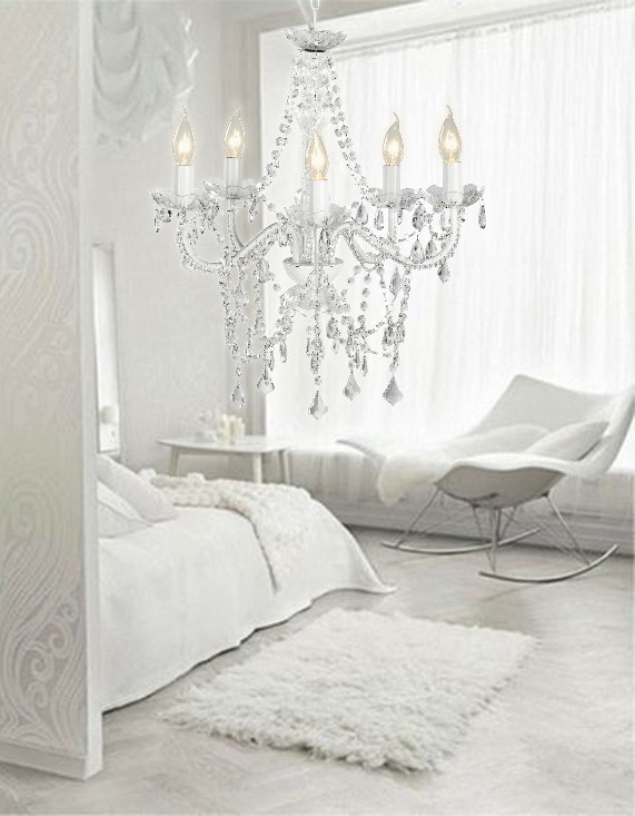 Wholesale Decorative Lamp Leaf Flower 5 Lights Shaded Chandelier for Bedroom Living Room