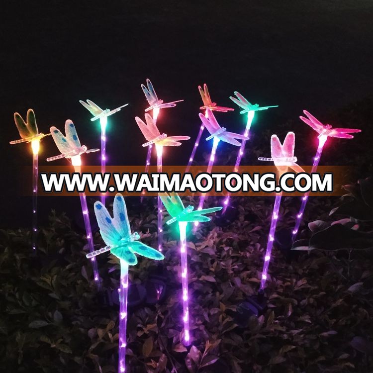 OEM supplier colorful color changing garden lamp decoration stake LED solar flower light