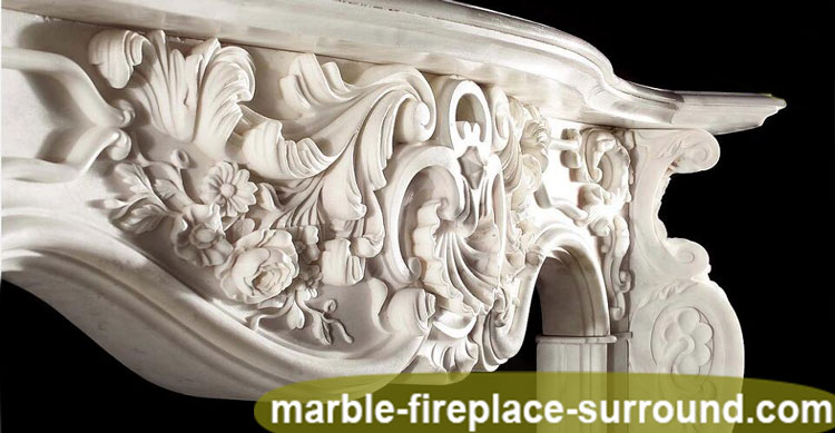 Freestanding Custom Size Stone Statue Carving Natural White Marble Fireplace Mantel For Sale