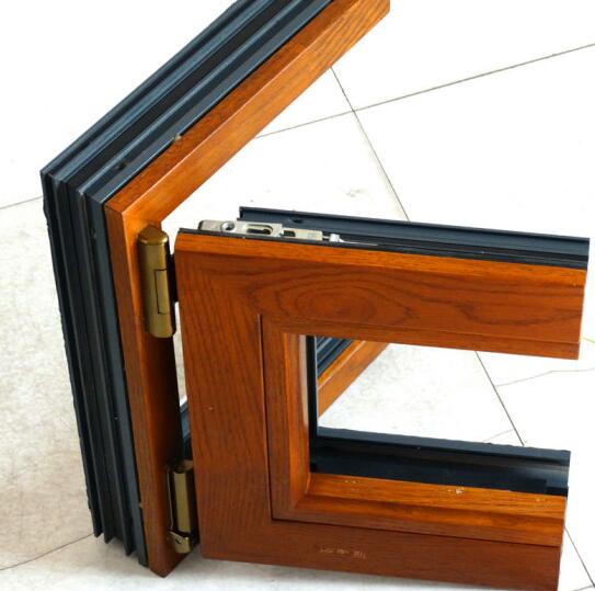 Elegant Wood Clad Aluminium Casement Window with Good Energy-saving Performance