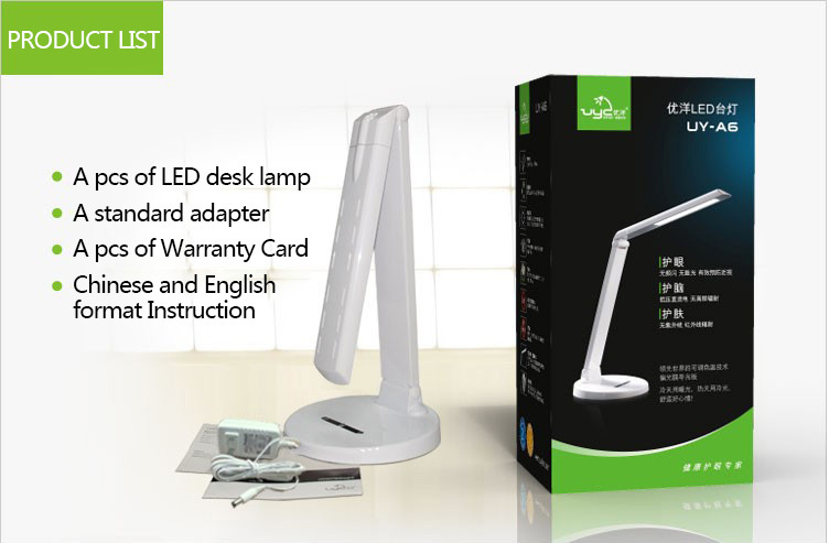 Eye-care Dimmable LED Desk Lamp,8 Brightness Levels Touch Ssensitive 5000K Led Table Lamp