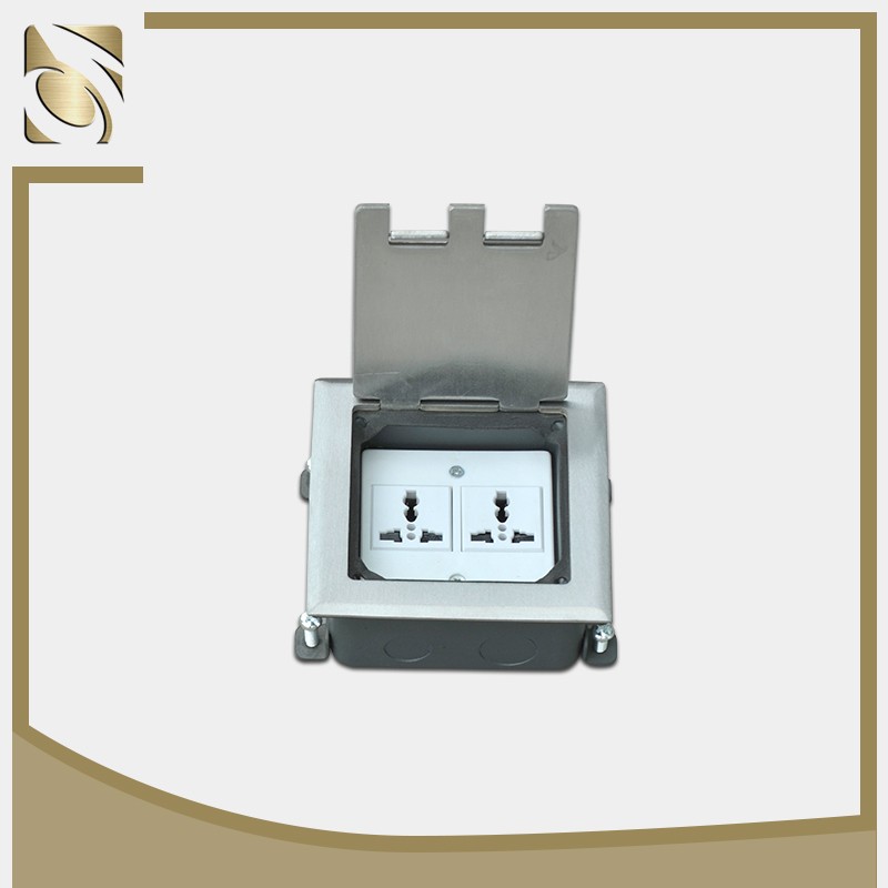 Raised floor electrical outlet box grounding Sockets