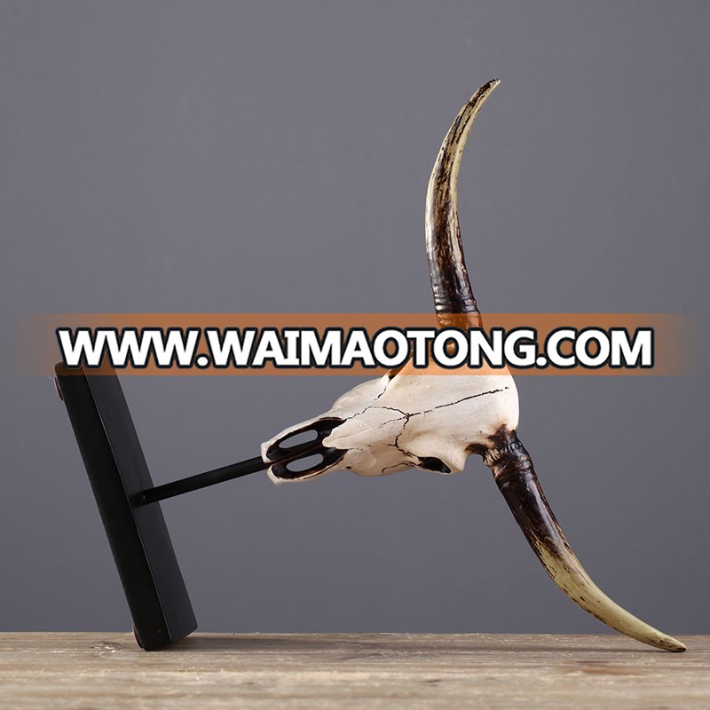 Nordic ox head sculpture resin animal head crafts for home decor