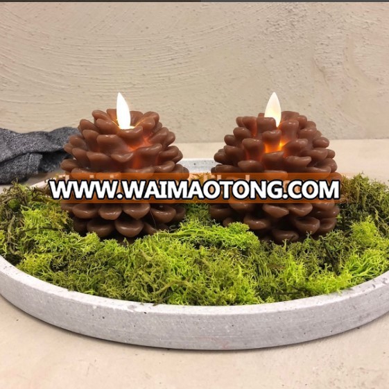 Brown color pinecone moving flame candles