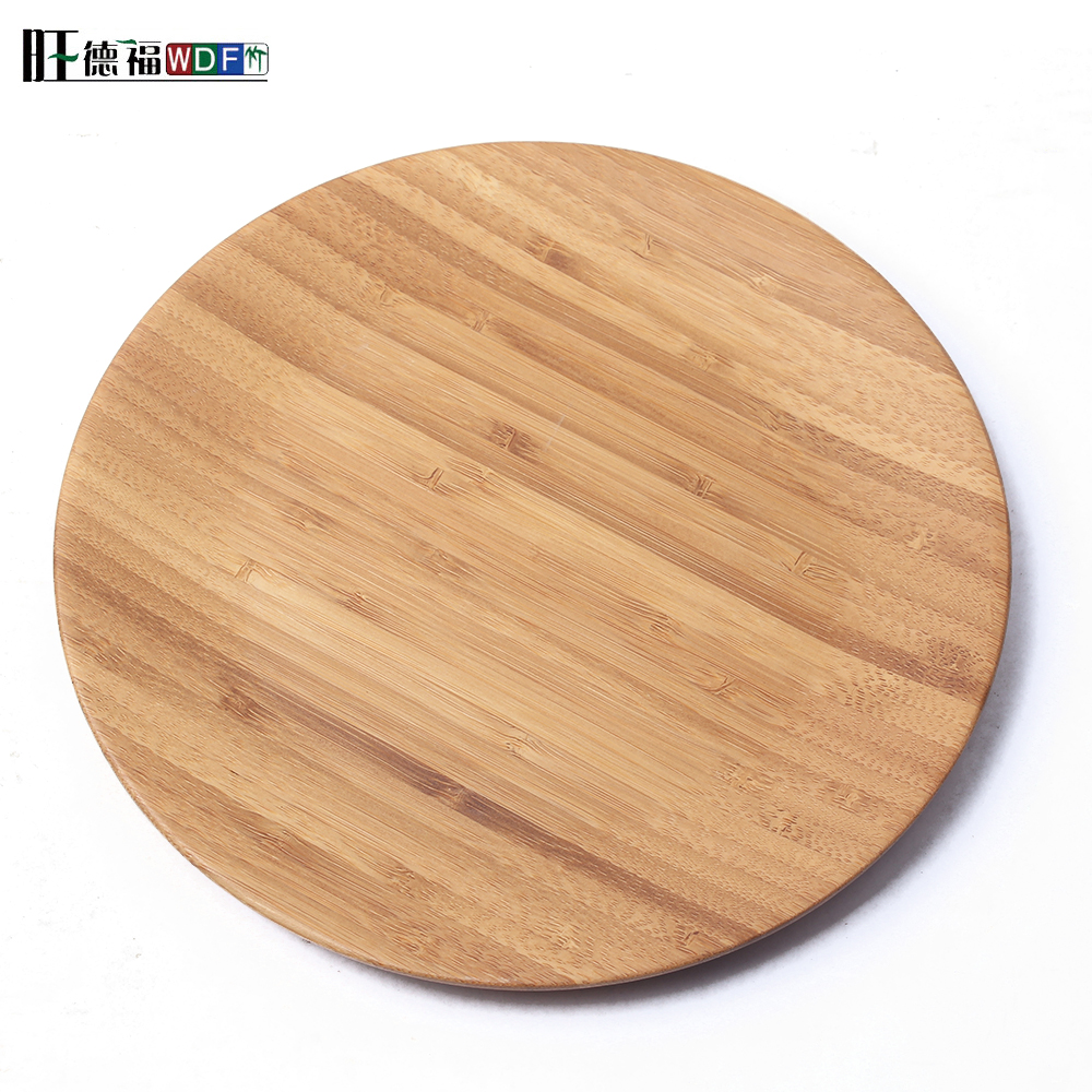 cheap food safe standard round bamboo tray with MDF bottom for nuts