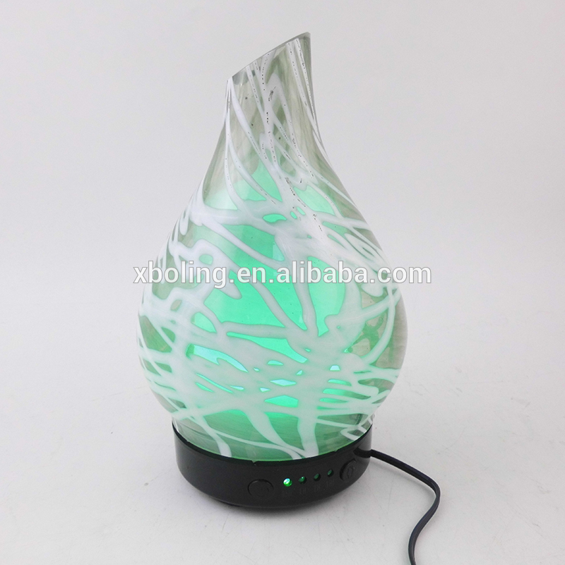 Handcraft Glass Ultrasonic Aromatherapy Diffuser with LED Colorful Night Light Humidifier