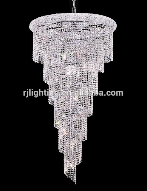 Luxury K9 Crystal Stainless Base Spiral Pendant