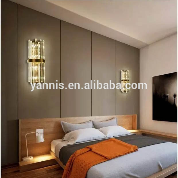 Brass Color Hotel Wall Mounted Bedside Lamp light Modern for Home Hotel Decor