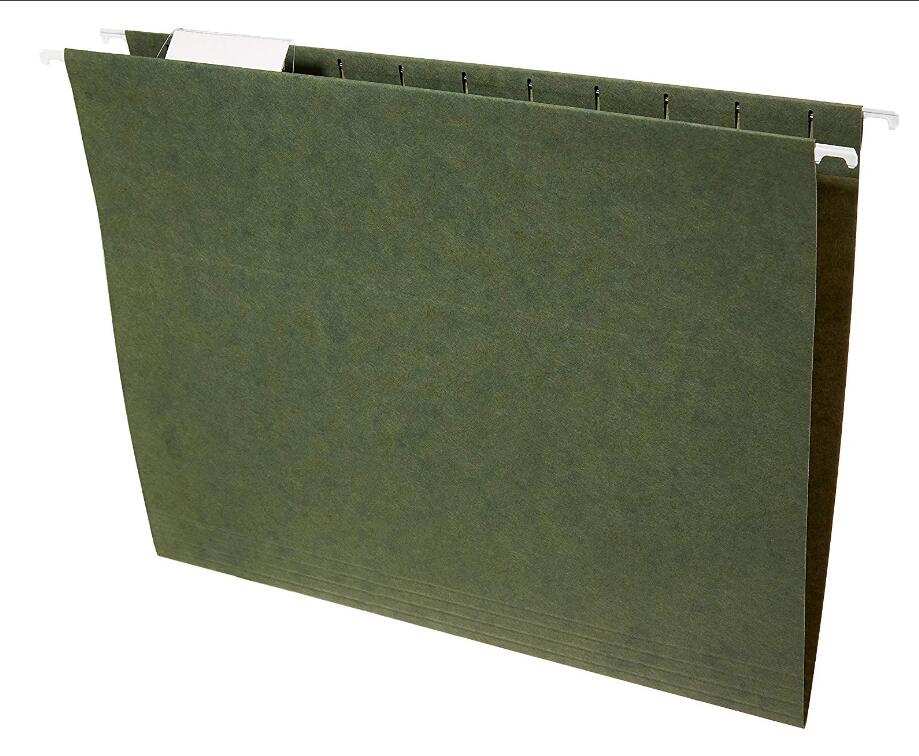 Hanging File Folders - Letter Size, Green, 25-Pack