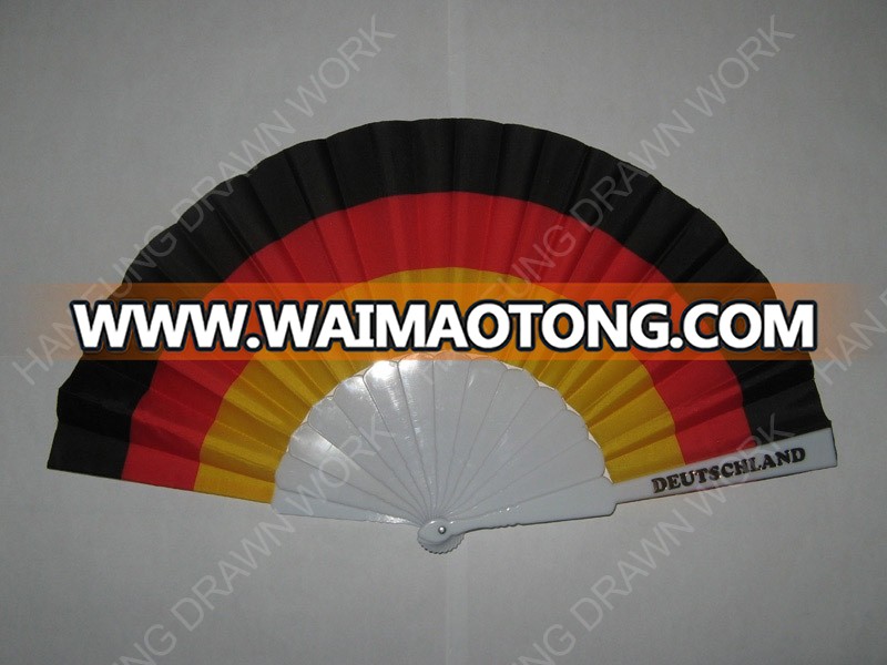 Wholesale customized printed plastic hand held folding fan cheap price