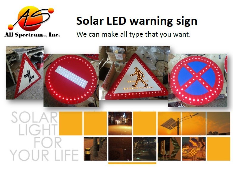 solar traffic sign solar warning light solar power LED warning sign triangle warning sign