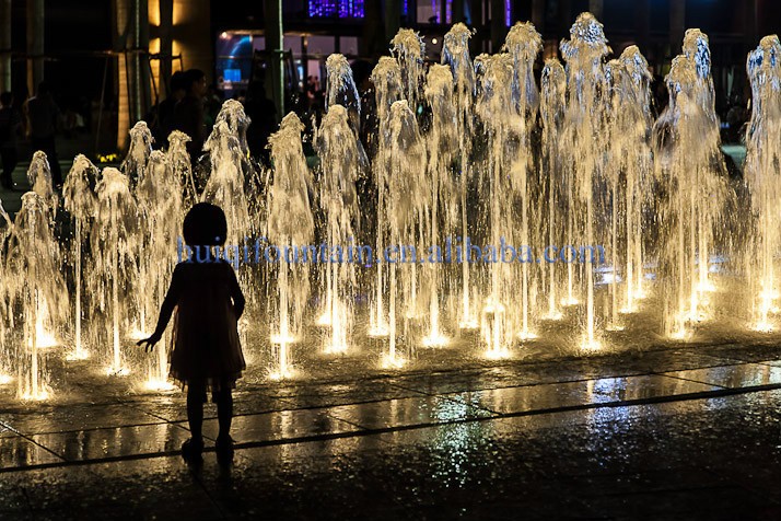 Chinese Led Light Water Sheet Dancing Dry Fountain Underground Design