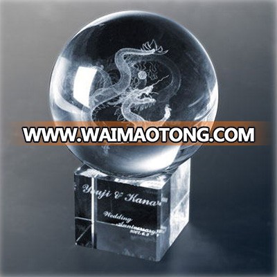 2017 hot new products baseball award 3d laser glass trophy engraving crystal paperweight with low price