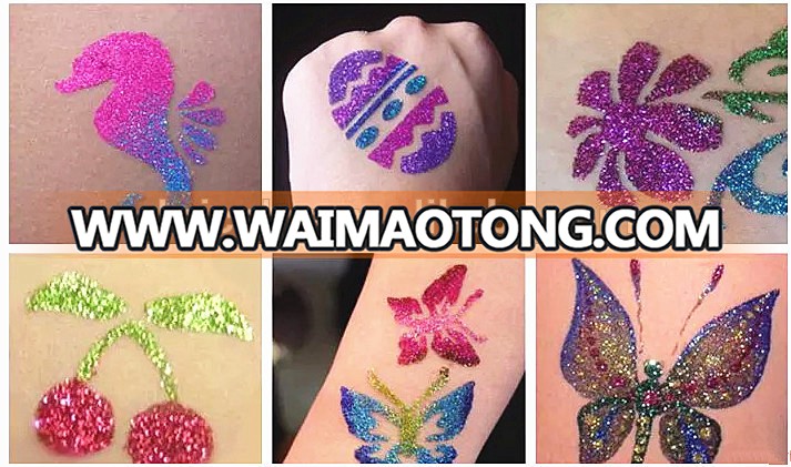 Popular And New Style Of Body Art Glitter Tattoos