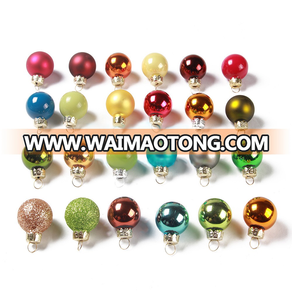 25mm Christmas Decorations Glass Color Ball With Custom Logo Packaging