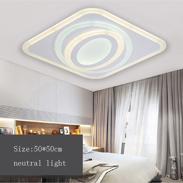 Ceiling Lights Square Rings For Living Room Bedroom Home AC85-265V Modern Led Ceiling Lamp Fixtures lustre plafonnier ACRYLIC