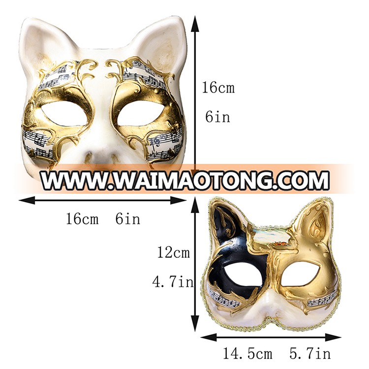 PoeticExst Hand-Painted Cat Face Wholesale Carnival  Masquerade Mask Mardi Gras Masquerade Carnival Party Favor