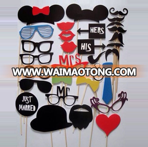 Ywbeyond wedding party phto booth props favors of 31pcs/bag paper glasses mickey hat birthday props