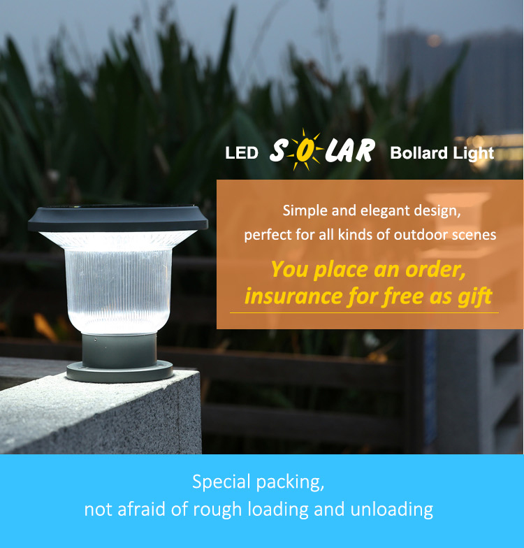 Outdoor Solar LED Gate Light Solar Power Pillar Light With Fashion Design