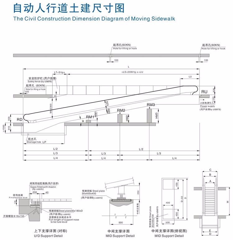 DEEOO automatic passenger sidewalk / Escalator 35 degree and 30degree