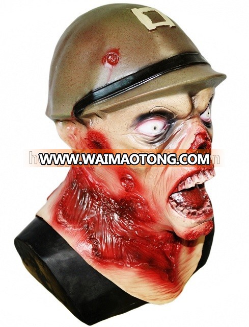 Halloween wholesale  high-quality horror Army Captain Leister latex mask for Halloween decoration