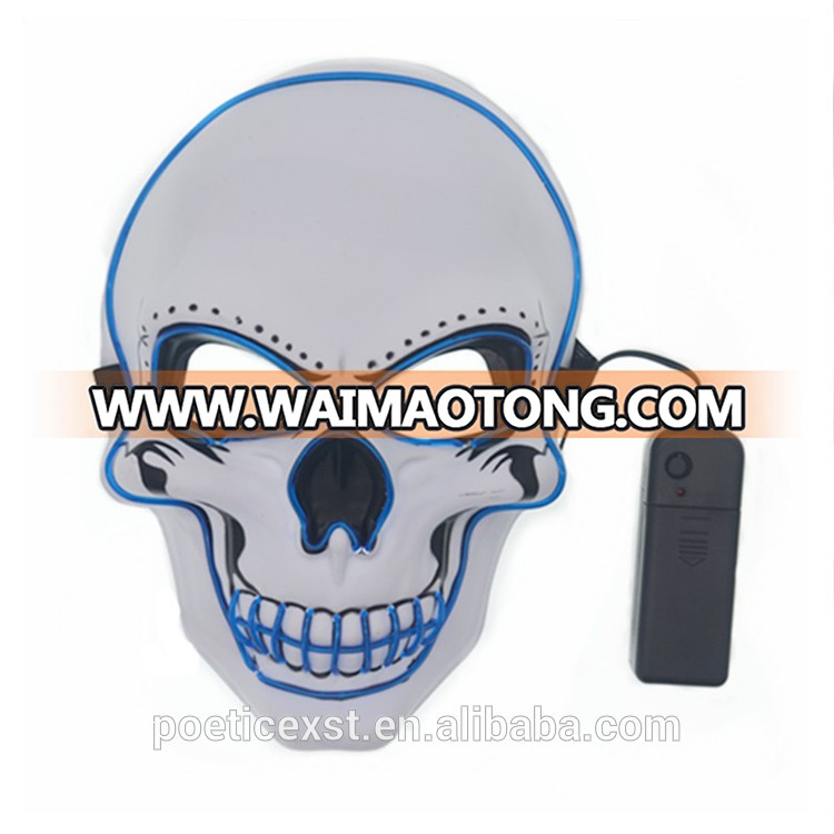 PoeticExst Halloween Costume Flashing Led Face Mask For Party, Funny EL Wire Mask,Led Mask Party