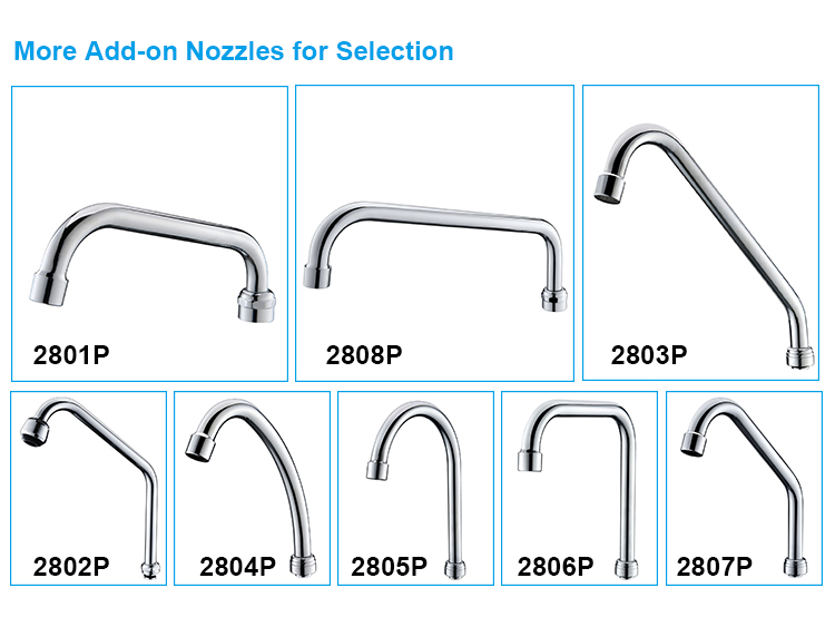 Chrome double handle wall mount kitchen sink faucet